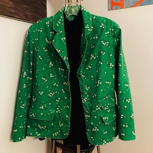 Vintage Kelly Green Flower Print Jacket